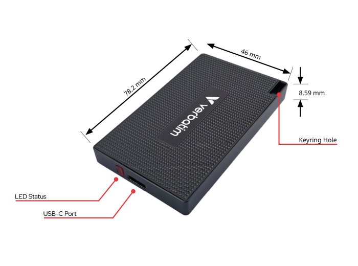 Zewnętrzny dysk SSD VERBATIM 32031 1TB USB 3.2 Gen 2x2 Szary