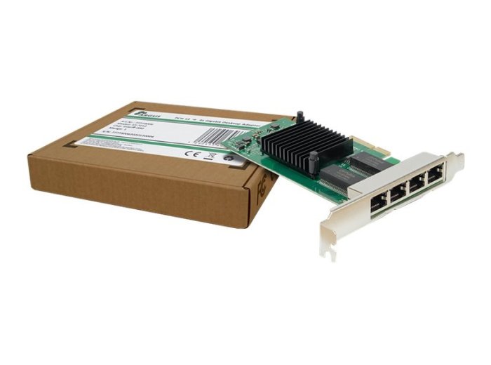 INTER-TECH Argus ST-7238 - Karta sieciowa Quad LAN Intel i350 Obliczanie sumy kontrolnej i segmentacji odciążenia VT-c VMDq SR-IOV