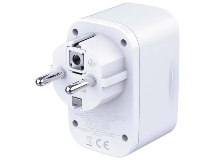 Adapter sieciowy Hyper Charger 30W 1xUSB-A 2xUSB-C 1x Schuko PD  QC 3.0 białt