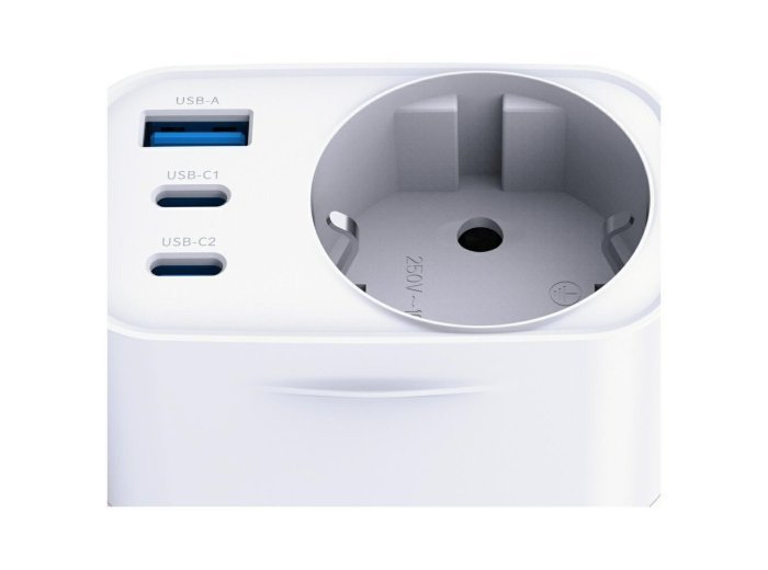Adapter sieciowy Hyper Charger 30W 1xUSB-A 2xUSB-C 1x Schuko PD  QC 3.0 białt