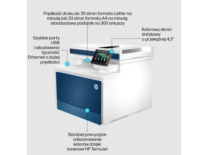 HP Color LaserJet Pro LaserJet Pro 4302fdn Multifunction W kolorze Drukarka, Tylko Ethernet; Kopiarka, skaner