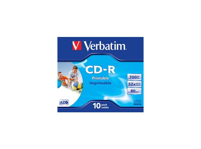 CD-R 52x 700MB 10P JC Printable Azo 43325
