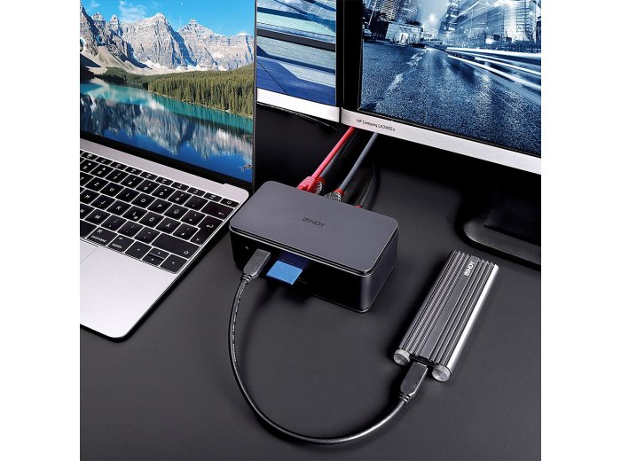 Lindy 43372 stacja dokująca Dokujący USB4 Antracyt