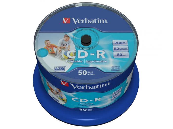 CD-R 52x 700MB 50P CB Printable   43438