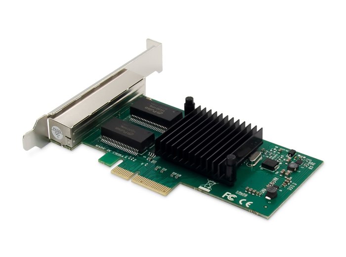 Digitus 4-portowa karta sieciowa Gigabit Ethernet, RJ45, PCI Express, Intel I350