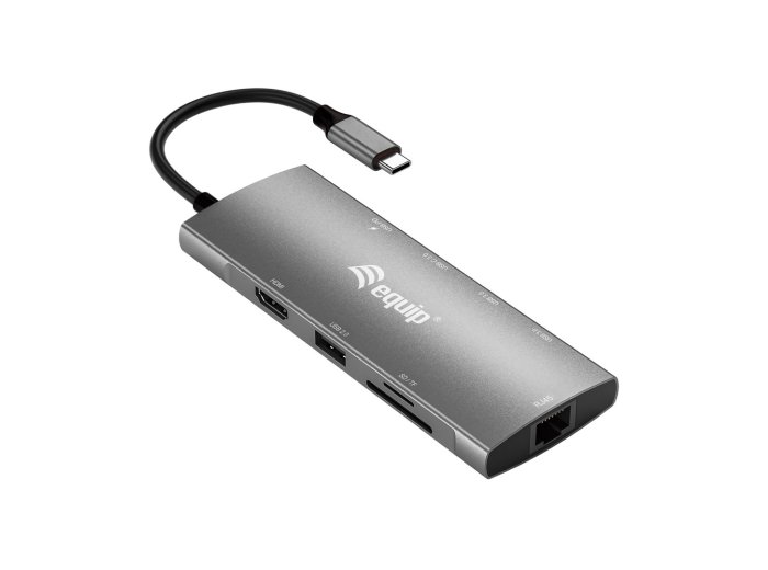 Equip 133490 stacja dokująca Przewodowa USB 3.2 Gen 1 (3.1 Gen 1) Type-C Szary