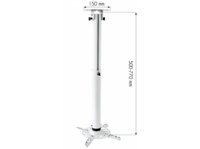 Ramię do projektora 50-77cm sufitowe, 15kg białe