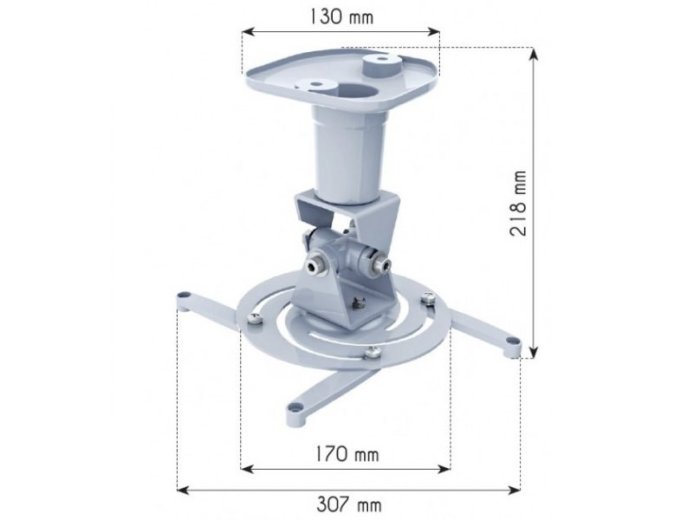 Ramię do projektora 22cm 10kg sufitowe białe