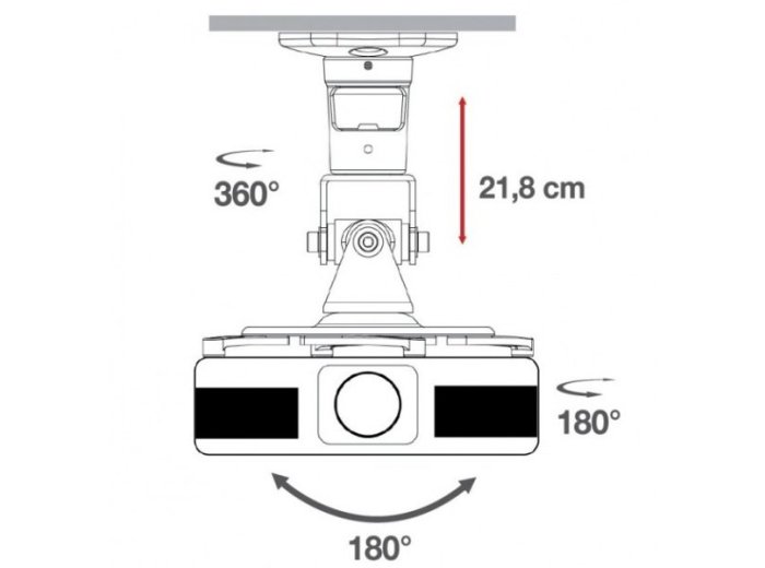 Ramię do projektora 22cm 10kg sufitowe białe