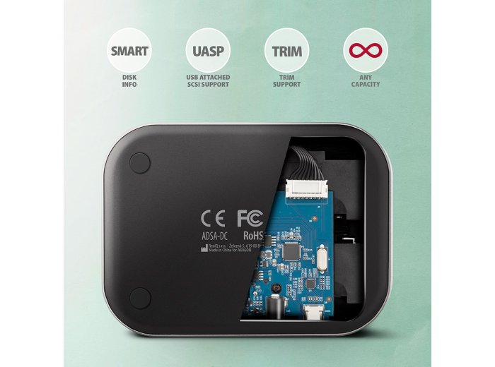 Stacja dokująca AXAGON ADSA-DC USB3.2 Gen1 - 2x SATA 6G CLONE DUAL HDD ASMedia