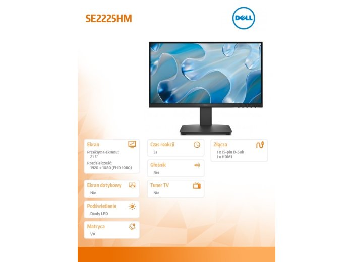 Monitor SE2225HM 21.5 cala LED VA/1920x1080/HDMI/VGA/3Y