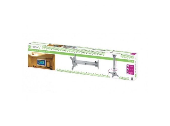 Ramię do projektora 110 -190cm sufitowe, 15kg, srebrne