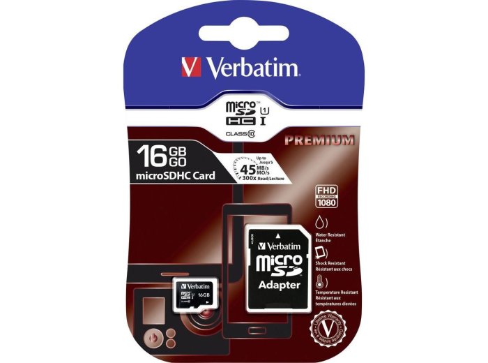 Karta pamięci microSDHC 16GB Class10 UHS-I + Adapter