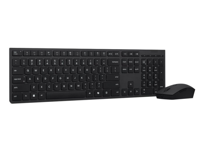 Lenovo Professional Bezprzewodowa ładowalna klawiatura i mysz combo | Zestaw klawiatury i myszy | Bezprzewodowy | Mysz w zestawie | Angielski (USA) | Łączność Bluetooth | Szary