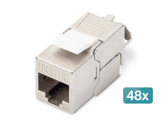 Digitus Moduł CAT 6A Keystone, ekranowany, beznarzędziowe złącze montażowe - 48 szt.