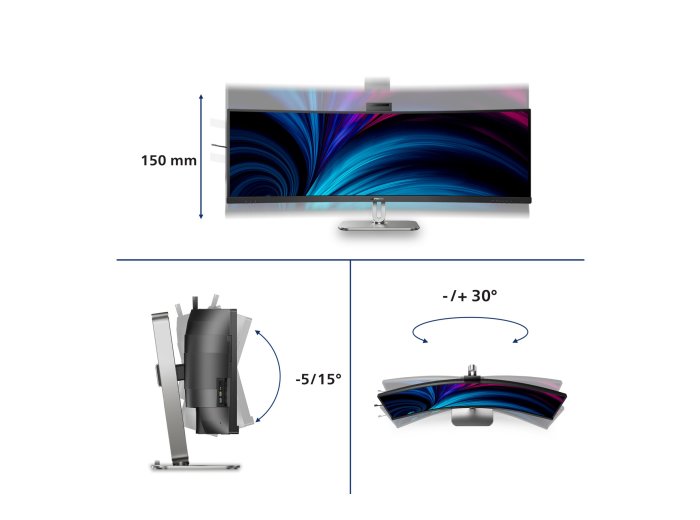 Philips 49B2U6900CH/00 monitor komputerowy 124 cm (48.8") 5120 x 1440 px Dual QHD LCD Czarny