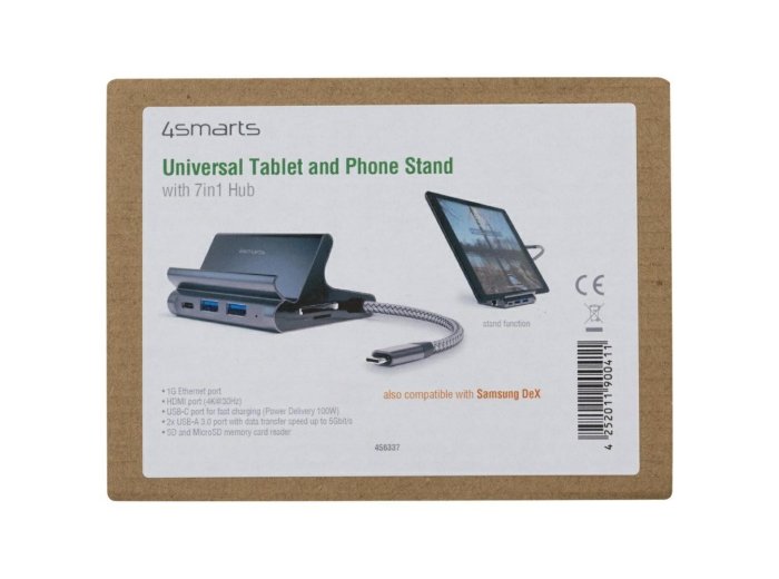 Podstawka tablet/smartphone 7w1 DeX 2xUSB-C/ 2xUSB-A/ HDMI/SD/ microSD/ RJ45