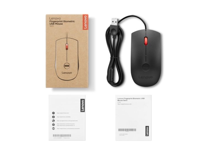 Mysz biometryczna USB z czytnikiem linii papilarnych Gen3 4Y51S24029