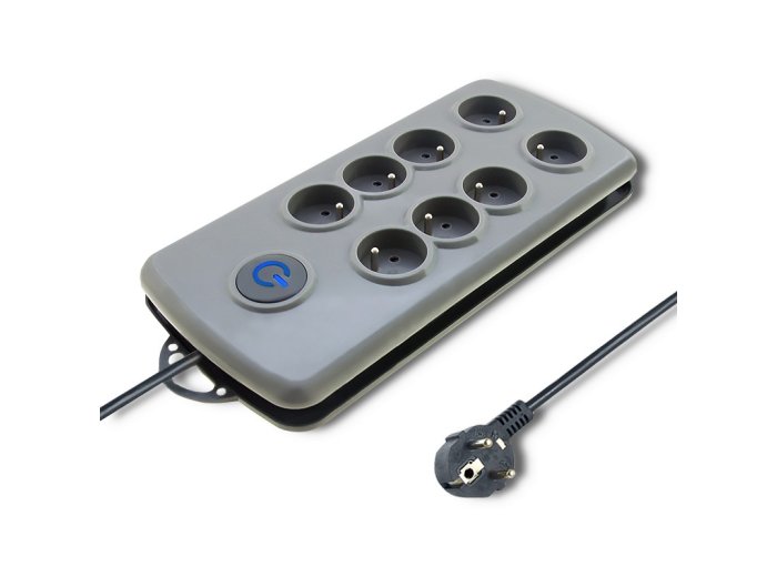 Listwa antyprzepięciowa Quick Switch, 8 gniazd, 2,5m, szara