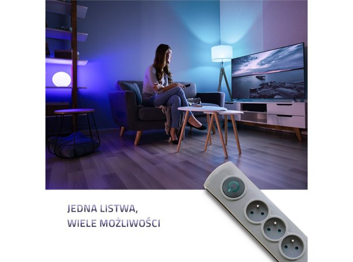 Listwa antyprzepięciowa Quick Switch, 6 gniazd, 1,8m, szara