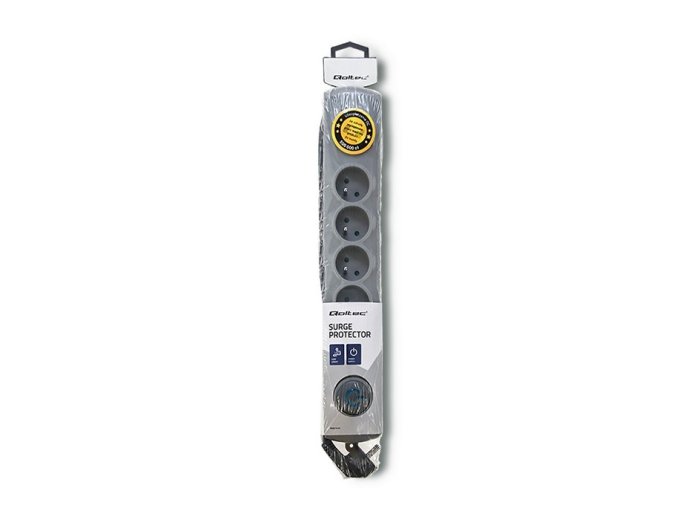 Listwa antyprzepięciowa Quick Switch, 6 gniazd, 3m, szara