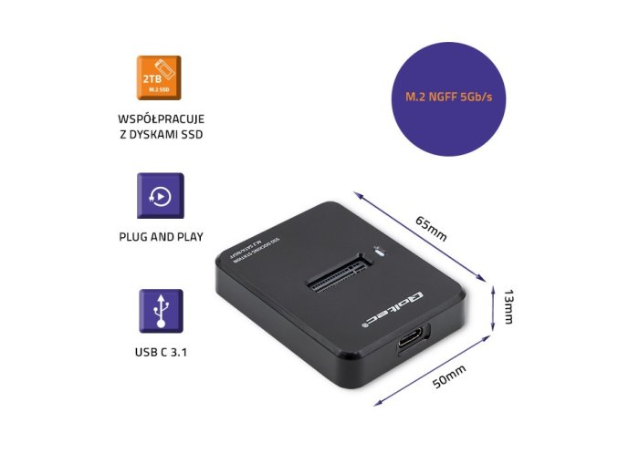 Stacja dokująca dysków SSD M.2 SATA | NGFF | USB 3.1