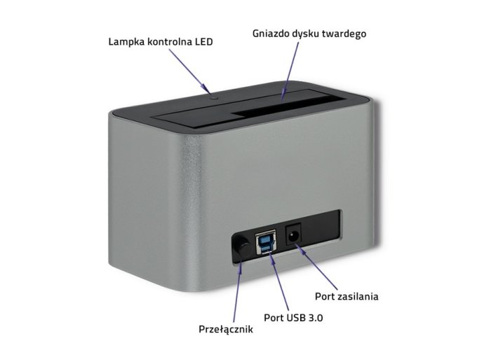 Stacja dokująca dysków HDD/SSD | 2.5"/3.5" SATA | USB 3.0