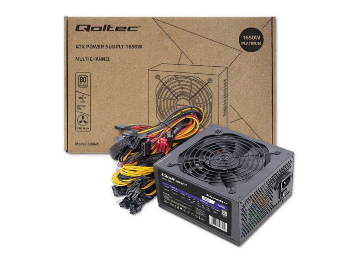 Qoltec Wydajny Zasilacz ATX 1650W | 80 Plus Platinum