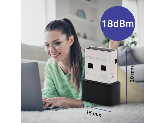 Ultraszybki bezprzewodowy mini adapter USB Wi-Fi | standard AC | 650Mbps
