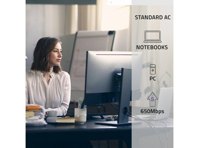 Ultraszybki bezprzewodowy mini adapter USB Wi-Fi | standard AC | 650Mbps