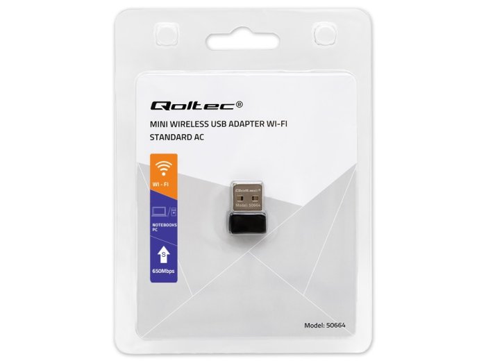 Ultraszybki bezprzewodowy mini adapter USB Wi-Fi | standard AC | 650Mbps