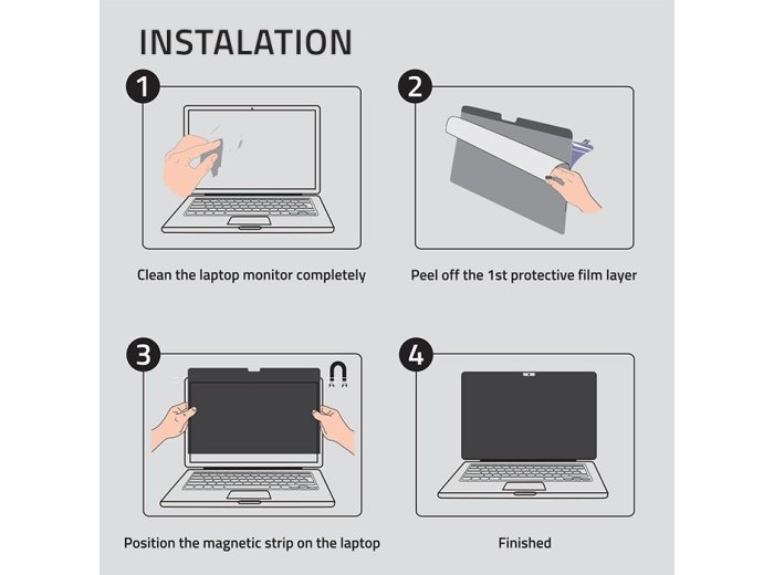 Filtr prywatyzujący RODO do MacBook Air 13.6 cala | Magnetyczny |    Ochrona wzroku