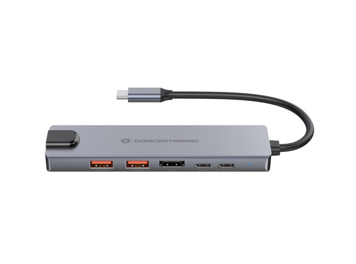 Conceptronic DONN29G stacja dokująca Przewodowa USB 3.2 Gen 2 (3.1 Gen 2) Type-C Szary