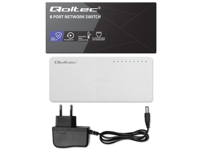 SWITCH przełącznik sieciowy 8 x port RJ45 | 100Mbps | Fast       Ethernet | LAN