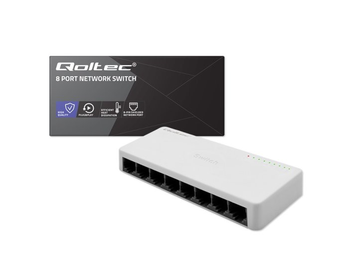 SWITCH przełącznik sieciowy 8 x port RJ45 | 100Mbps | Fast       Ethernet | LAN
