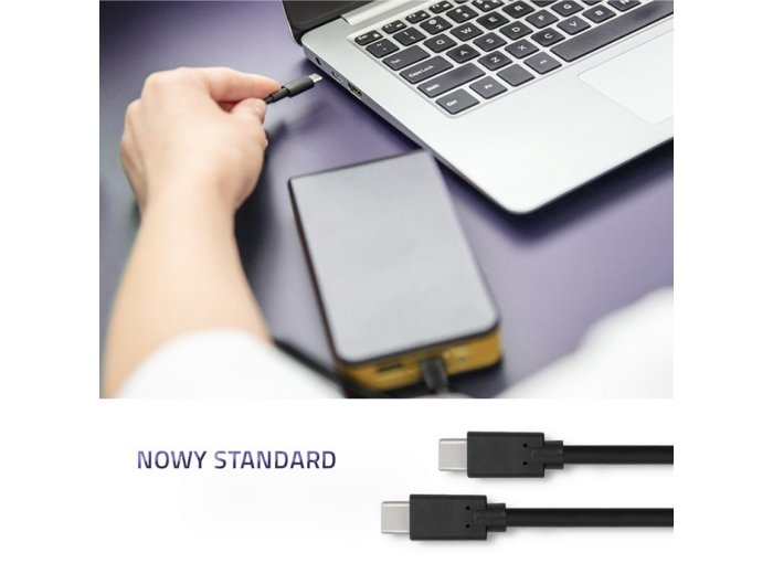 Kabel USB 3.1 typ C męski | USB 3.1 typ C męski | 3m | Czarny
