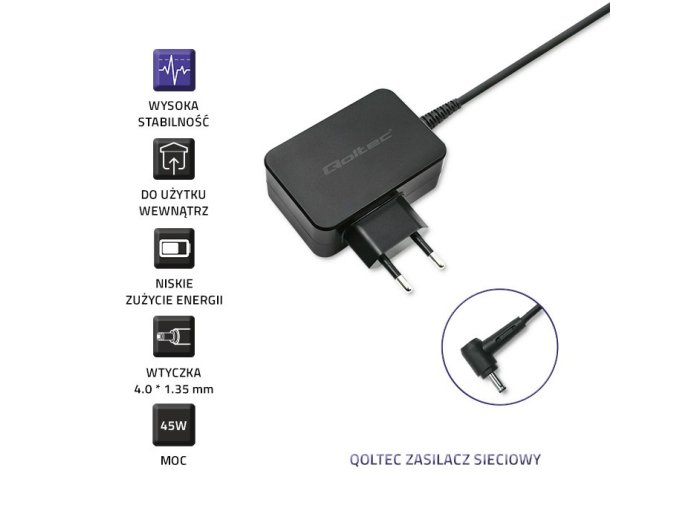 Zasilacz do ultrabooka Asus 45W | 19V | 2.37A | 4.0*1.35