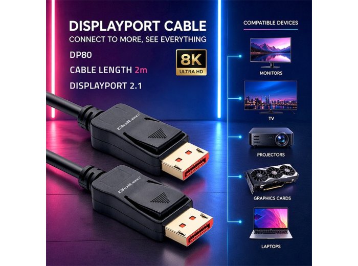 Kabel DisplayPort M/M v2.1 | 54G | 2m