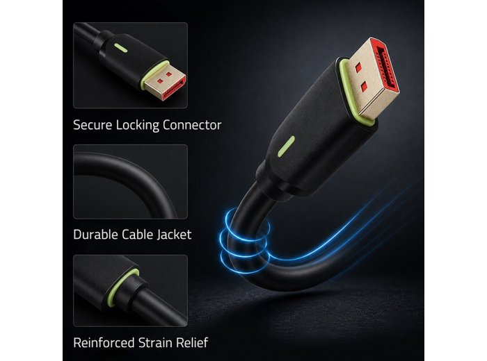 Kabel DisplayPort M/M v2.1 | 80G | 0.5m