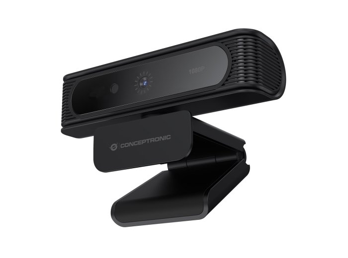 CONCEPTRONIC Kamera internetowa USB-A2.0 80° 1080P/30Hz FullHD + Mikrofon czarno-biały