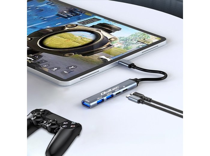 HUB adapter USB-C 3.1 5w1 | USB-C PD | USB-C | 2x USB 2.0 | USB  3.0
