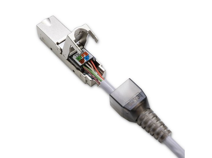Wtyk RJ45 beznarzędziowy STP | CAT6 | JACK PIN | T568B | T568A