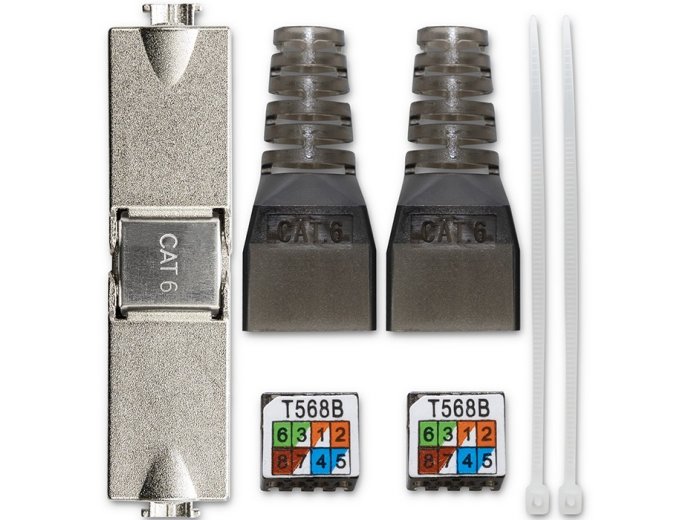 Wtyk RJ45 beznarzędziowy STP | CAT6 | JACK PIN | T568B | T568A