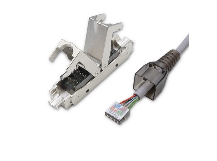 Wtyk RJ45 beznarzędziowy STP | CAT6 | JACK PIN | T568B | T568A