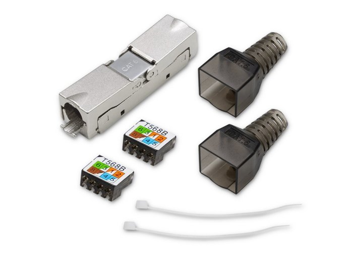 Wtyk RJ45 beznarzędziowy STP | CAT6 | JACK PIN | T568B | T568A