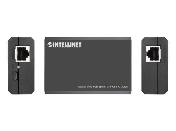 INTELLINET Gigabit Ultra PoE-Splitter mit USB-C-Ausgang 45W