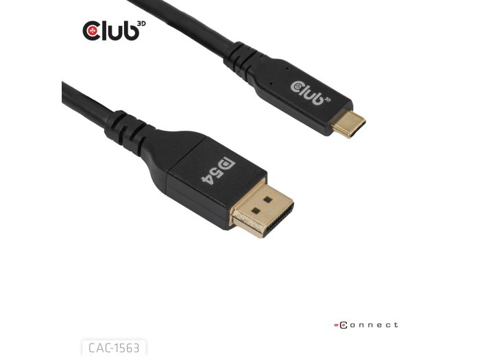 CLUB3D CAC-1563 adapter kablowy 2 m USB Type-C DisplayPort Czarny
