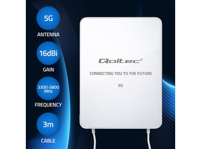 Antena 5G LTE | 16dBi | kierunkowa | zewnętrzna | SMA | 3300-3800MHz | wodoodporna | 3m