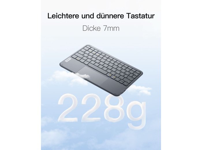 Inateck KB01105_GRAY klawiatura do urządzeń mobilnych QWERTZ Bluetooth Szary