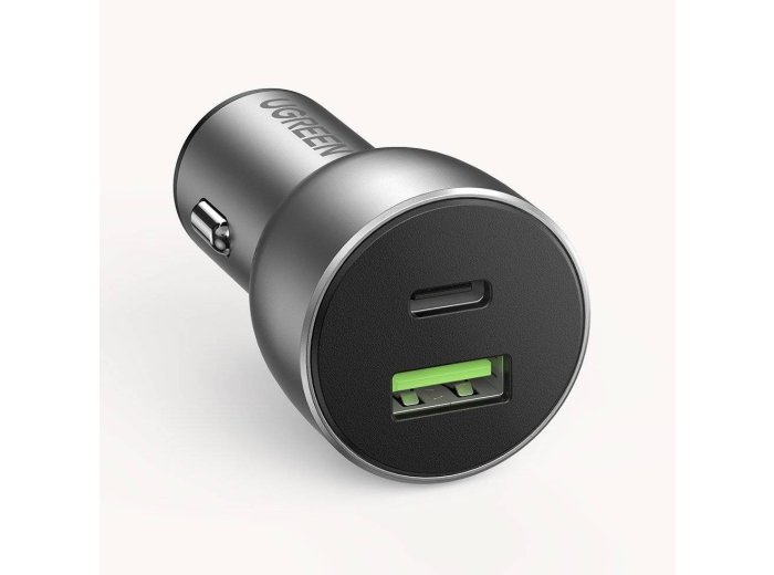 Ugreen  ładowarka samochodowa USB / USB Typ C Quick Charge 3.0 Power Delivery 36 W 3 A szary